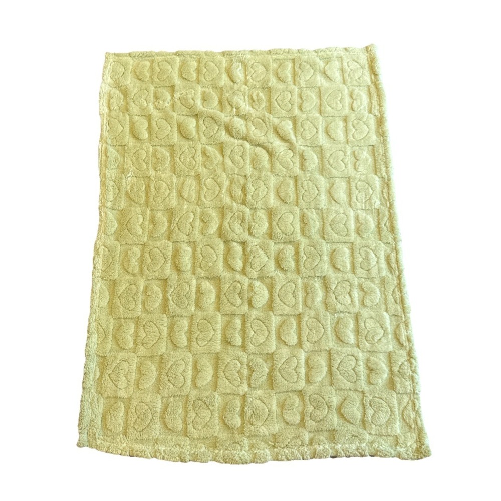Bedsure Baby Fleece Blanket 30"x40" Lime Green Heart Print Squares OEKO-TEX New